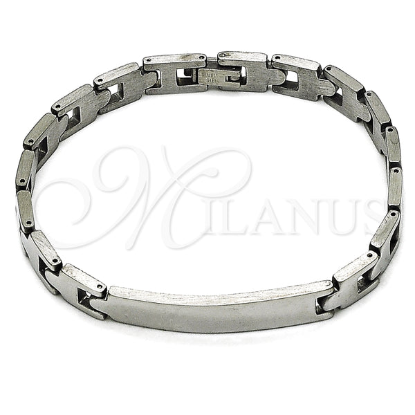 Pulsera Solida 03.114.0413.08 Acero Inoxidable, Pulido, Tono Plateado (08 MM Thickness, 8 Inches Length)