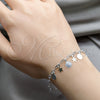 Pulsera de Dije 03.409.0119.08 Plata Rodinada, Diseño de Estrella y Paperclip, Pulido, Tono Plateado (Grosor 01 MM, 8 Pulgadas de Largo)