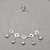 Pulsera de Dije 03.409.0120.08 Plata Rodinada, Diseño de Concha y Corazón, Pulido, Tono Plateado (Grosor 01 MM, 8 Pulgadas de Largo)
