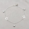 Pulsera de Dije 03.409.0129.07 Plata Rodinada, Diseño de Tortuga, Pulido, Tono Plateado (Grosor 01 MM, 7 Pulgadas de Largo)