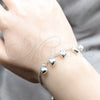 Pulsera de Dije 03.409.0131.07 Plata Rodinada, Diseño de Corazón, Pulido, Tono Plateado (Grosor 01 MM, 7 Pulgadas de Largo)