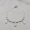 Pulsera de Dije 03.409.0134.07 Plata Rodinada, Diseño de Bola y Tortuga, Pulido, Tono Plateado (Grosor 01 MM, 7 Pulgadas de Largo)