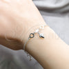 Pulsera de Dije 03.409.0136.07 Plata Rodinada, Diseño de Corazón y Uva, Pulido, Tono Plateado (Grosor 01 MM, 7 Pulgadas de Largo)