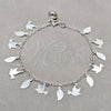 Pulsera Elegante 03.409.0142.07 Plata Rodinada, Diseño de Pajaro, Pulido, Tono Plateado (Grosor 01 MM, 7 Pulgadas de Largo)