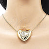 Gargantilla Elegante 04.253.0021.18 Oro Laminado, Diseño de Corazón y Guadalupe, Pulido, Tono Dorado (02 MM Thickness, 18 Inches Length)