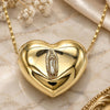 Gargantilla Elegante 04.253.0021.18 Oro Laminado, Diseño de Corazón y Guadalupe, Pulido, Tono Dorado (Grosor 02 MM, 18 Pulgadas de Largo)