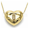 Gargantilla Elegante 04.253.0021.18 Oro Laminado, Diseño de Corazón y Guadalupe, Pulido, Tono Dorado (Grosor 02 MM, 18 Pulgadas de Largo)
