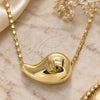 Gargantilla Elegante 04.253.0024.18 Oro Laminado, Diseño de Gota y Guadalupe, Pulido, Tono Dorado (Grosor 02 MM, 18 Pulgadas de Largo)