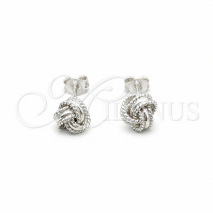 Arete Dormilona 02.409.0030 Plata Rodinada, Diseño de Nudo, Pulido, Tono Plateado