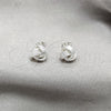 Arete Dormilona 02.409.0032 Plata Rodinada, Diseño de Nudo, Pulido, Tono Plateado