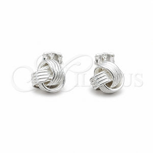 Arete Dormilona 02.409.0032 Plata Rodinada, Diseño de Nudo, Pulido, Tono Plateado
