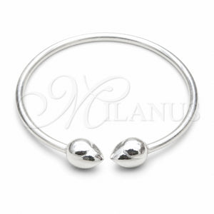 Aro Individual 07.409.0023 Plata Rodinada, Diseño de Bola, Pulido, Tono Plateado (Grosor 04 MM, Talla Unica)