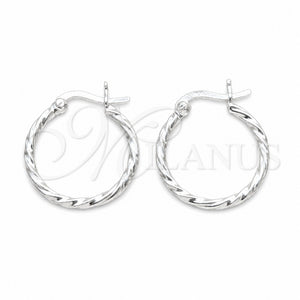 Argolla Pequeña 02.409.0040.20 Plata Rodinada, Diseño de Torcido, Pulido, Tono Plateado