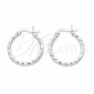 Argolla Pequeña 02.409.0040.20 Plata Rodinada, Diseño de Torcido, Pulido, Tono Plateado