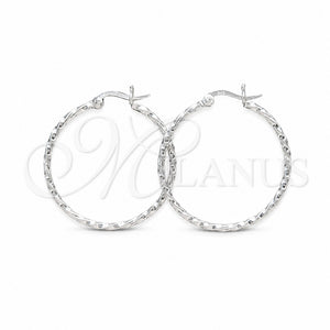 Argolla Mediana 02.409.0041.30 Plata Rodinada, Diseño de Torcido, Pulido, Tono Plateado