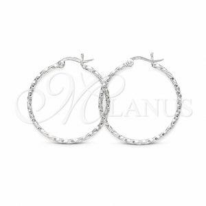 Argolla Mediana 02.409.0041.30 Plata Rodinada, Diseño de Torcido, Pulido, Tono Plateado