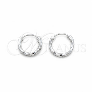 Argolla Pequeña 02.409.0044.10 Plata Rodinada, Diseño de Torcido, Pulido, Tono Plateado
