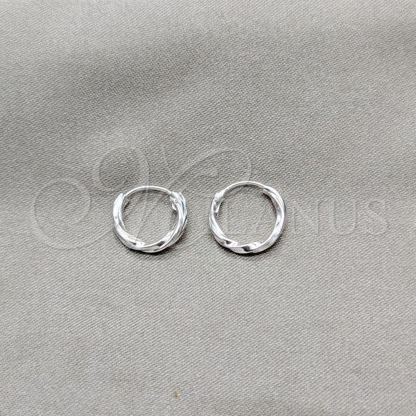 Argolla Pequeña 02.409.0044.10 Plata Rodinada, Diseño de Torcido, Pulido, Tono Plateado