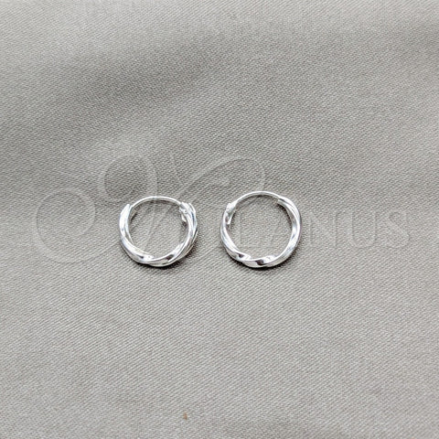 Argolla Pequeña 02.409.0044.10 Plata Rodinada, Diseño de Torcido, Pulido, Tono Plateado