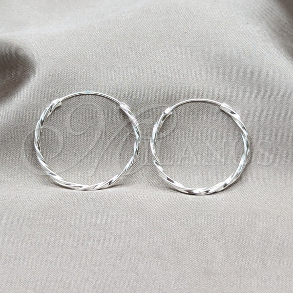 Argolla Mediana 02.409.0044.30 Plata Rodinada, Diseño de Torcido, Pulido, Tono Plateado