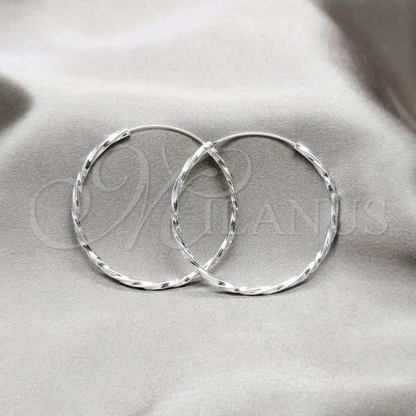 Argolla Mediana 02.409.0044.40 Plata Rodinada, Diseño de Torcido, Pulido, Tono Plateado