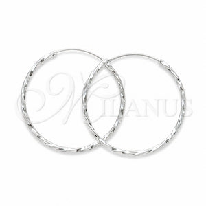 Argolla Mediana 02.409.0044.40 Plata Rodinada, Diseño de Torcido, Pulido, Tono Plateado