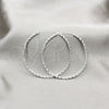 Argolla Grande 02.409.0044.50 Plata Rodinada, Diseño de Torcido, Pulido, Tono Plateado
