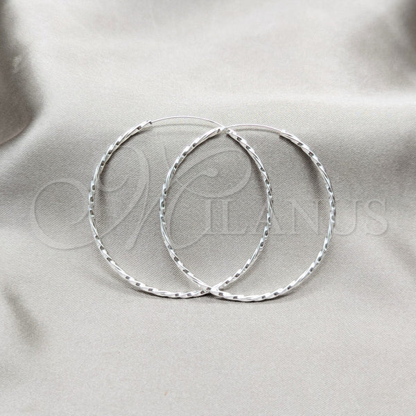 Argolla Grande 02.409.0044.50 Plata Rodinada, Diseño de Torcido, Pulido, Tono Plateado
