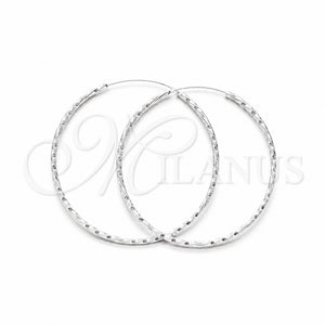 Argolla Grande 02.409.0044.50 Plata Rodinada, Diseño de Torcido, Pulido, Tono Plateado