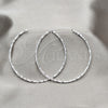 Argolla Grande 02.409.0044.60 Plata Rodinada, Diseño de Torcido, Pulido, Tono Plateado