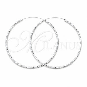 Argolla Grande 02.409.0044.60 Plata Rodinada, Diseño de Torcido, Pulido, Tono Plateado