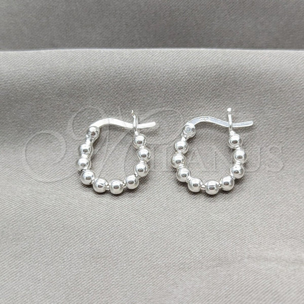 Argolla Pequeña 02.409.0045.15 Plata Rodinada, Diseño de Bola, Pulido, Tono Plateado