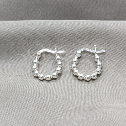 Argolla Pequeña 02.409.0045.15 Plata Rodinada, Diseño de Bola, Pulido, Tono Plateado
