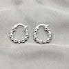 Argolla Pequeña 02.409.0045.20 Plata Rodinada, Diseño de Bola, Pulido, Tono Plateado