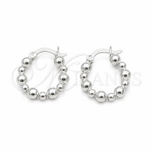 Argolla Pequeña 02.409.0045.20 Plata Rodinada, Diseño de Bola, Pulido, Tono Plateado