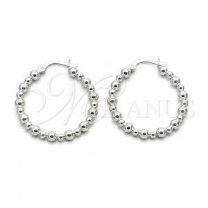 Argolla Mediana 02.409.0045.30 Plata Rodinada, Diseño de Bola, Pulido, Tono Plateado