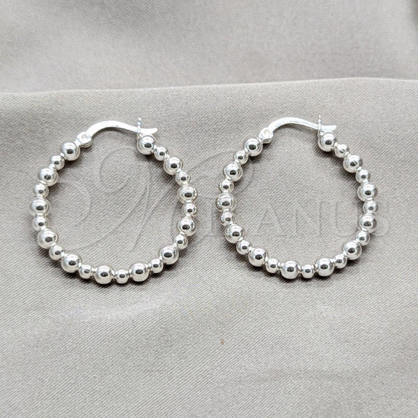 Argolla Mediana 02.409.0045.30 Plata Rodinada, Diseño de Bola, Pulido, Tono Plateado