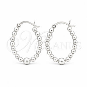 Argolla Mediana 02.409.0046.30 Plata Rodinada, Diseño de Bola, Pulido, Tono Plateado
