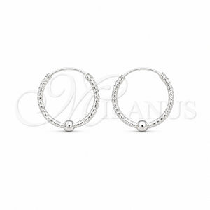Argolla Pequeña 02.409.0047.18 Plata Rodinada, Diseño de Bola, Pulido, Tono Plateado