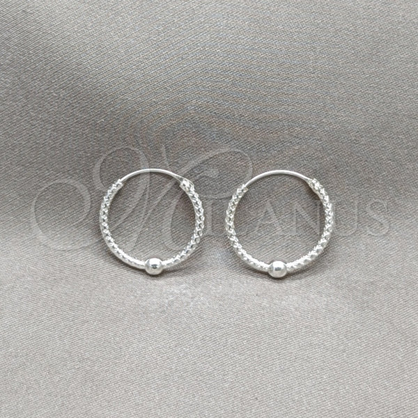Argolla Pequeña 02.409.0047.18 Plata Rodinada, Diseño de Bola, Pulido, Tono Plateado