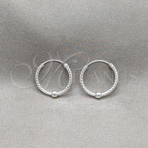 Argolla Pequeña 02.409.0047.18 Plata Rodinada, Diseño de Bola, Pulido, Tono Plateado