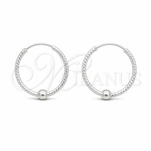 Argolla Pequeña 02.409.0047.20 Plata Rodinada, Diseño de Bola, Pulido, Tono Plateado