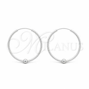 Argolla Mediana 02.409.0047.30 Plata Rodinada, Diseño de Bola, Pulido, Tono Plateado