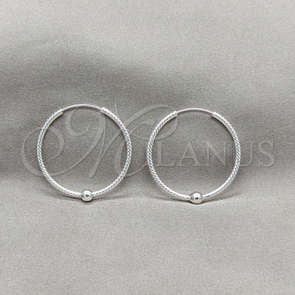 Argolla Mediana 02.409.0047.30 Plata Rodinada, Diseño de Bola, Pulido, Tono Plateado