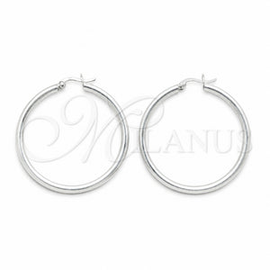 Argolla Mediana 02.409.0048.40 Plata Rodinada, Diseño de Hueco, Pulido, Tono Plateado