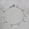 Tobillera de Dije 03.409.0152.10 Plata Rodinada, Diseño de Tortuga, Pulido, Tono Plateado (Grosor 03 MM, 10 Pulgadas de Largo)