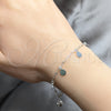 Pulsera de Dije 03.409.0162.07 Plata Rodinada, Diseño de Bola, Pulido, Tono Plateado (Grosor 03 MM, 7 Pulgadas de Largo)
