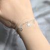 Pulsera de Dije 03.409.0163.07 Plata Rodinada, Diseño de Estrella, Pulido, Tono Plateado (Grosor 03 MM, 7 Pulgadas de Largo)