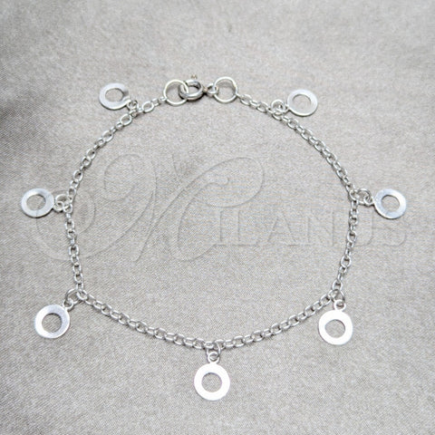 Pulsera de Dije 03.409.0168.07 Plata Rodinada, Pulido, Tono Plateado (Grosor 03 MM, 7 Pulgadas de Largo)