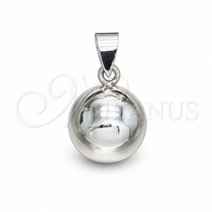 Dije Elegante 05.409.0001 Plata Rodinada, Diseño de Bola, Pulido, Tono Plateado